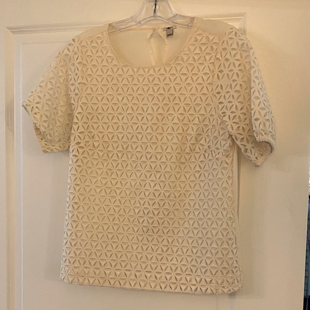 J. Crew Cream Textured Women's Blouse